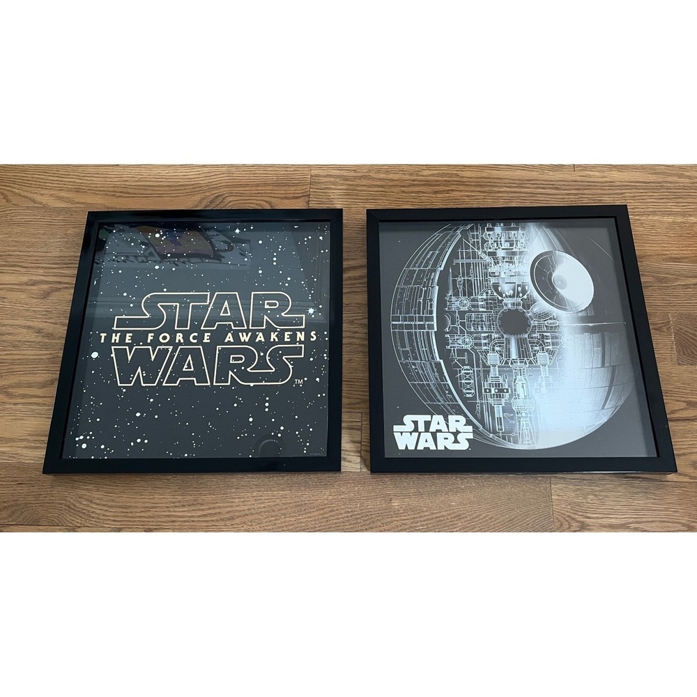 Artissimo Star Wars Framed Wall Art Set 2pc Black Silver Excellent Death Star